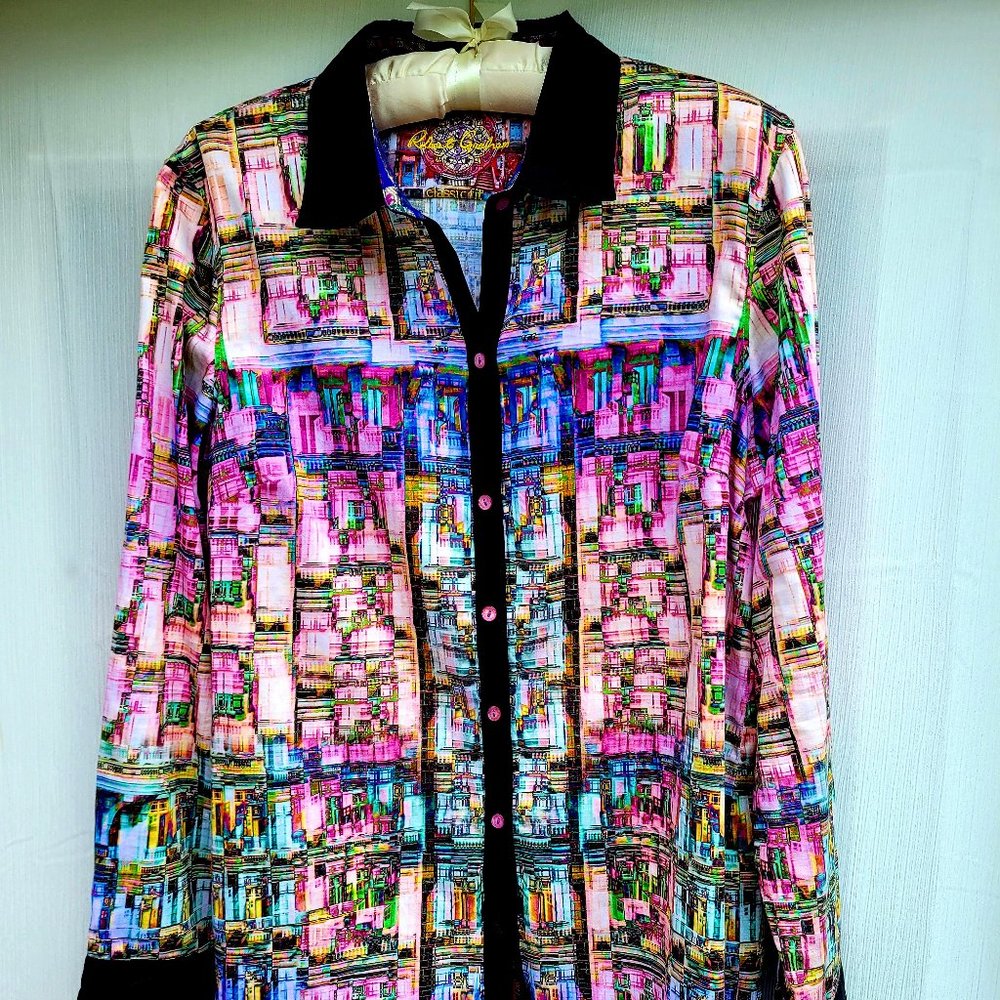 Robert Graham Multicolor Abstract Blouse
